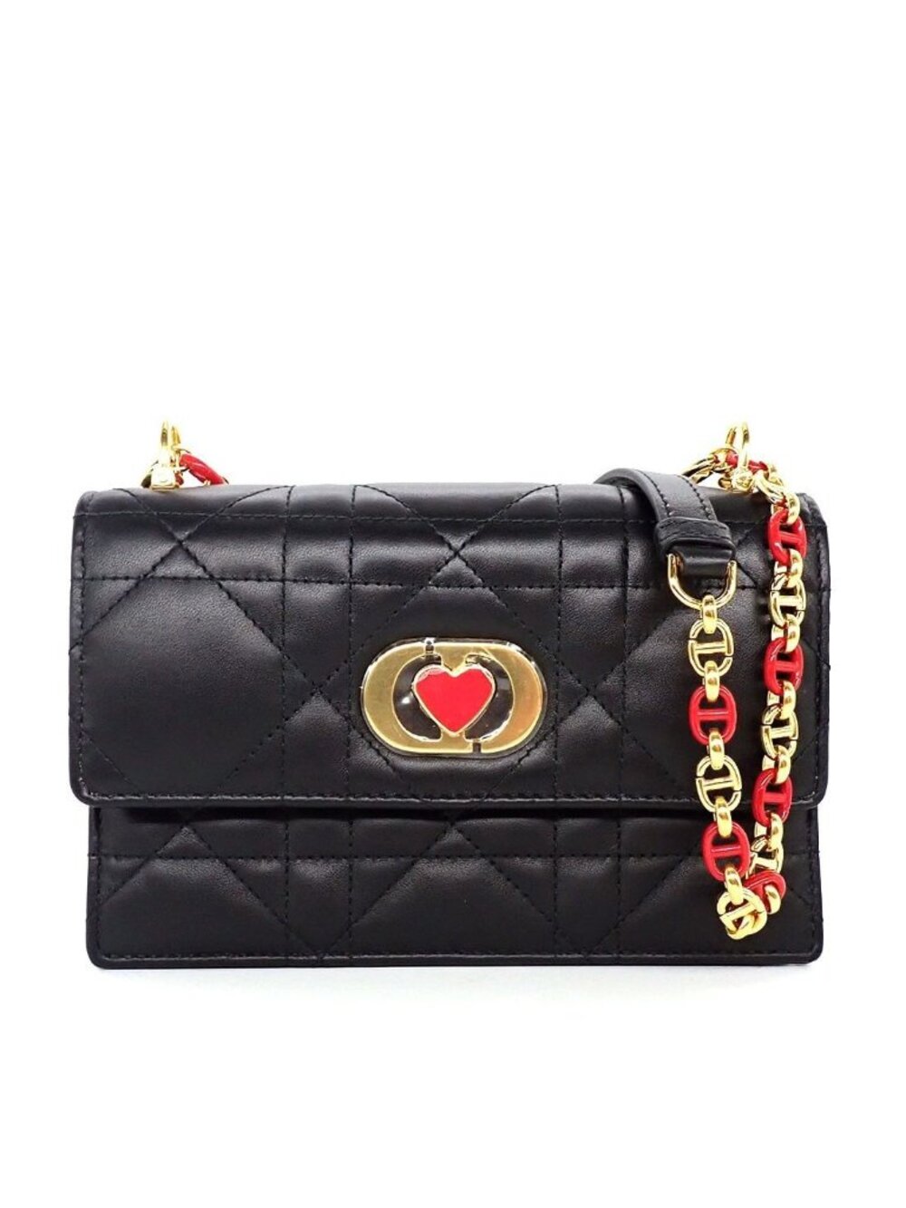 Dior Shoulder Bag Mistake Black Macro Cannage Lambskin Gold